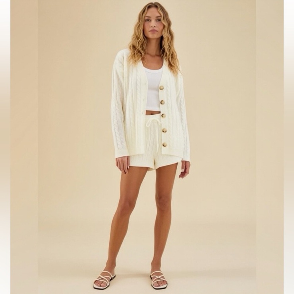 Rachel Parcell Cable Knit Cardigan Large